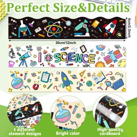 78ft Science Bulletin Board Border, Science Bulletin Board Decorations for Classroom, Science Lab Borders Trim with 3 Patterns for Back to School Classroom Office Door Wall Decor (Sciences)