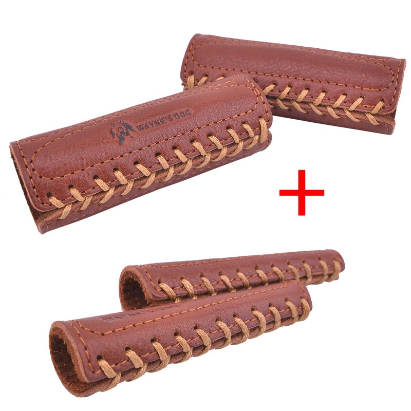 Leather Motorcycle Handlebar Grip Covers, No Fringe Brake Clutch Covers