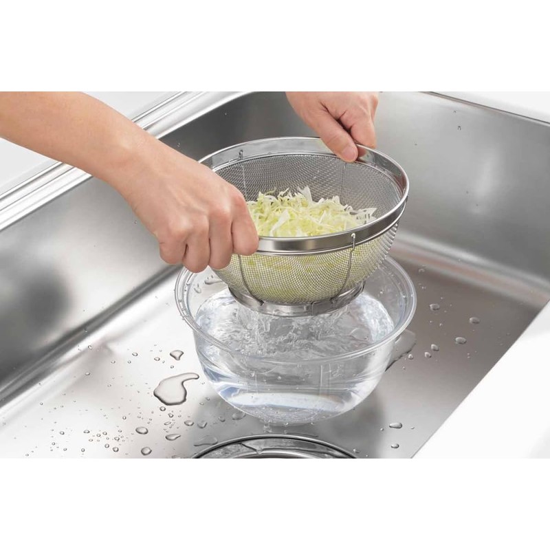 Yoshikawa Deep Colander 19cm 18-8 Stainless Steel Mizulead II Yone
