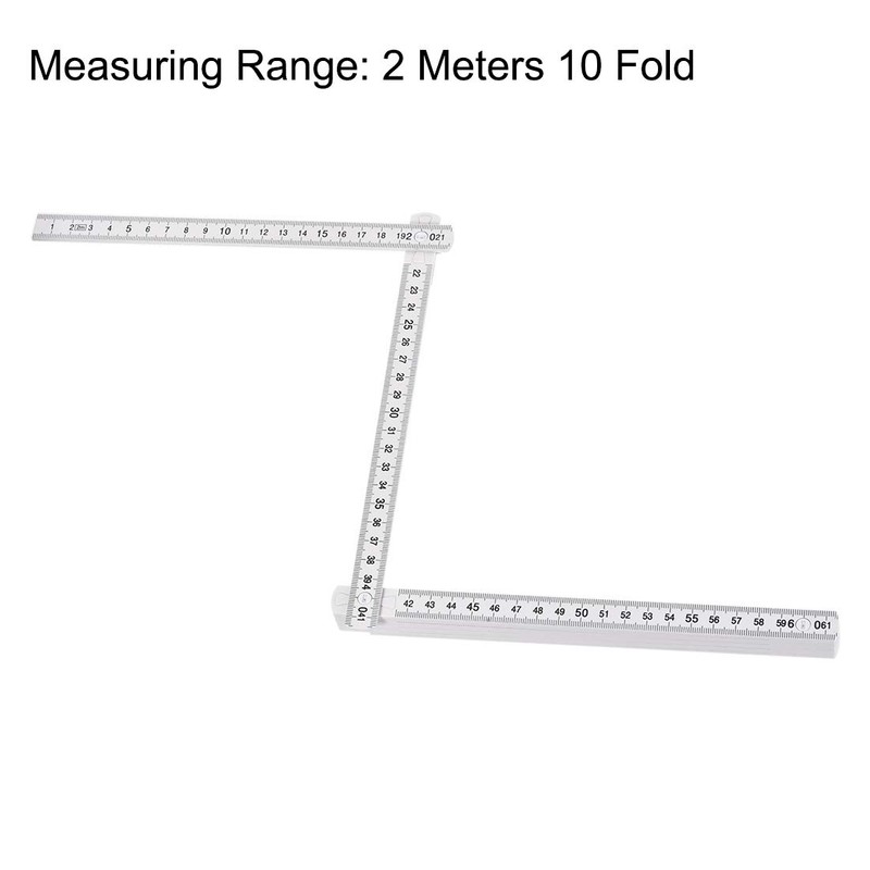 sourcing map Folding Ruler 2 Meters 10 Fold Metric Measuring