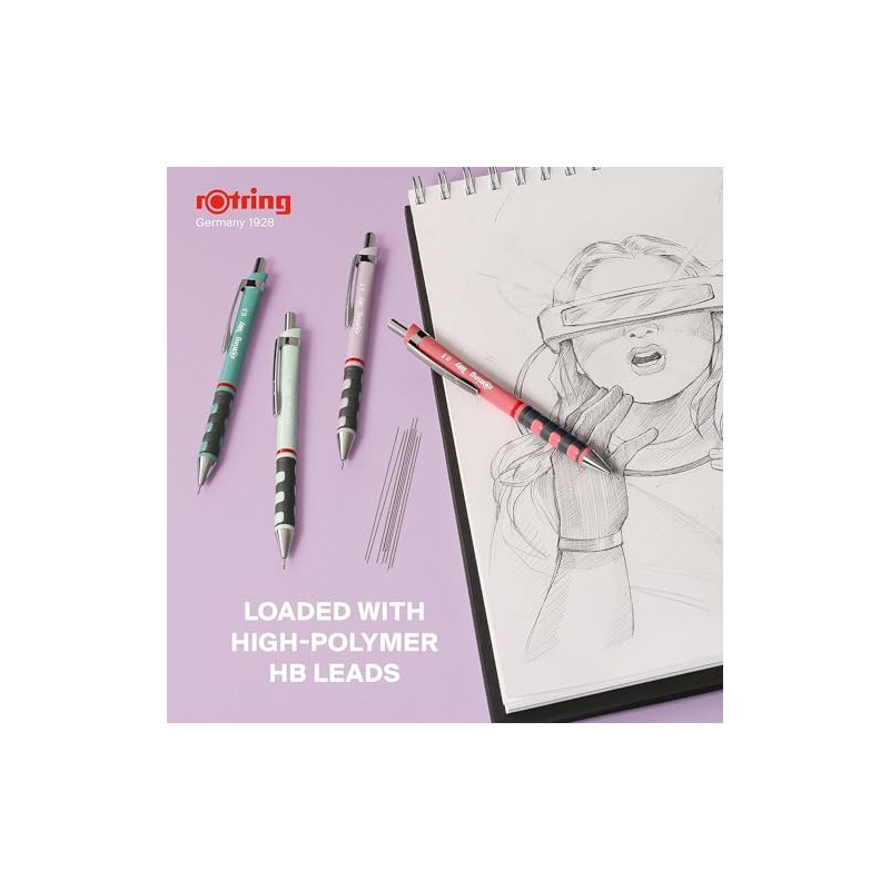 rOtring TIKKY 0.7mm HB Purple Mechanical Pencil for School, Office