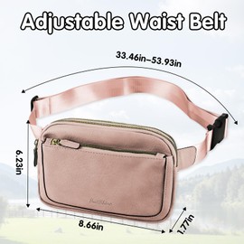 Bumbags Fanny Packs for Women Man Travel Waist Packs Waterproof Fashion Crossbody Bag with Adjustable Buckle Strap for Sports Running Hiking Jogging (Pink)