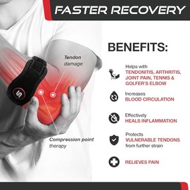 SS SLEEVE STARS - Codera Sleeve Stars con almohadilla de compresión para hombres y mujeres, de gran soporte para codo de tenista, codo de golfista, codo de ordenador, tendinitis y bursitis, ¡estabilizadora para baloncesto y gimnasio!