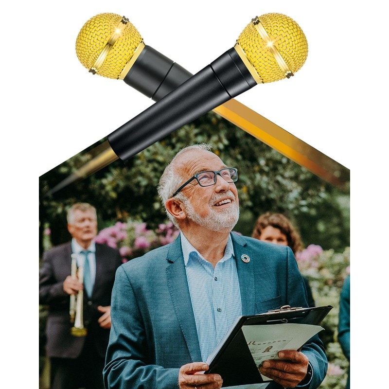 RhymKawa Bling Gold Microphone Cover Compatible with Shuer SM58, SM48