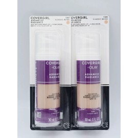 COVERGIRL Advanced Radiance Age-Defying 1 Fl Oz Classic Beige 130 SPF 10. QTY:2
