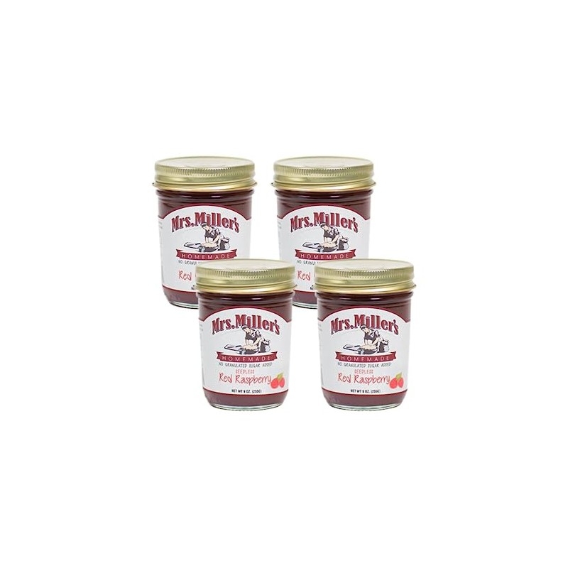Mrs. Miller's Seedless Red Raspberry Jam 9 Ounce (Pack of