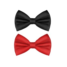 LIANRISES 2pcs Bow Tie Black Bow Ties For Men Red Bow Tie Boys Bow Tie Clip On Bow Tie Formal Classic Pre-Tied Bow Tie Satin Adjustable Neck Bowtie for Party Wedding