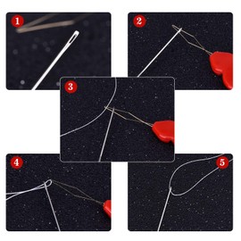 Rmeet Needle Threader, Pack of 50 Needle Threader Brass Wire Pumpkin Shaped Plastic Needle Threader for Hand Sewing Thread Embroidery and Cross Stitch