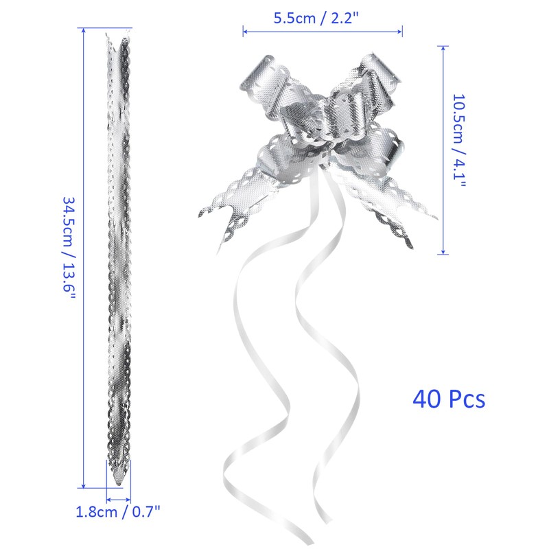 M METERXITY 40 Pack Iridescent Pull Bows - Presents Wrap