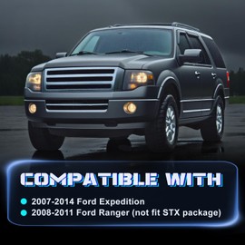 Daikokuya Halogen Fog Lights Assembly Comaptible with 2007 2008 2009 2010 2011 2012 2013 2014 Ford Expedition, Compatible with 2008 2009 2010 2011 Ford Ranger, 1 Pair Fog Lamp Replacement