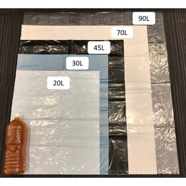 Oldi PP-N20-10 Garbage Bags, Transparent 20 L (0.025 mm), Thickness 0.0009 inches (0.025 mm), Plastic Bags for Garbage Cans and Pails, Pack of 10