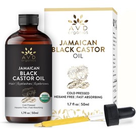 AVD Organics 100% Pure Jamaican Black Castor Oil 50ML – Hair, Eyelash & Body Care