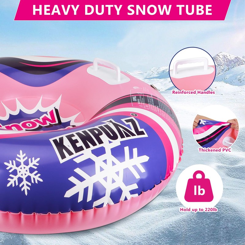 KENPUAZ Inflatable Snow Tube with Durable Fabric Cover – Premium