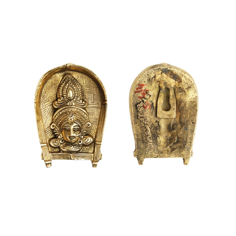 Decorative Brass Metal Durga Devi Face with Statue Sculpture Idol