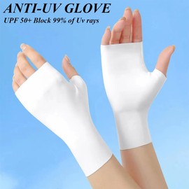 JEYORZY 2 Pairs of Sun Protection Fingerless Gloves, Fingerless Gloves, Sun Protection Driving Gloves, Elastic Half Finger Short Gloves, Suitable for Sun Protection When Going Out, for Outdoor Use