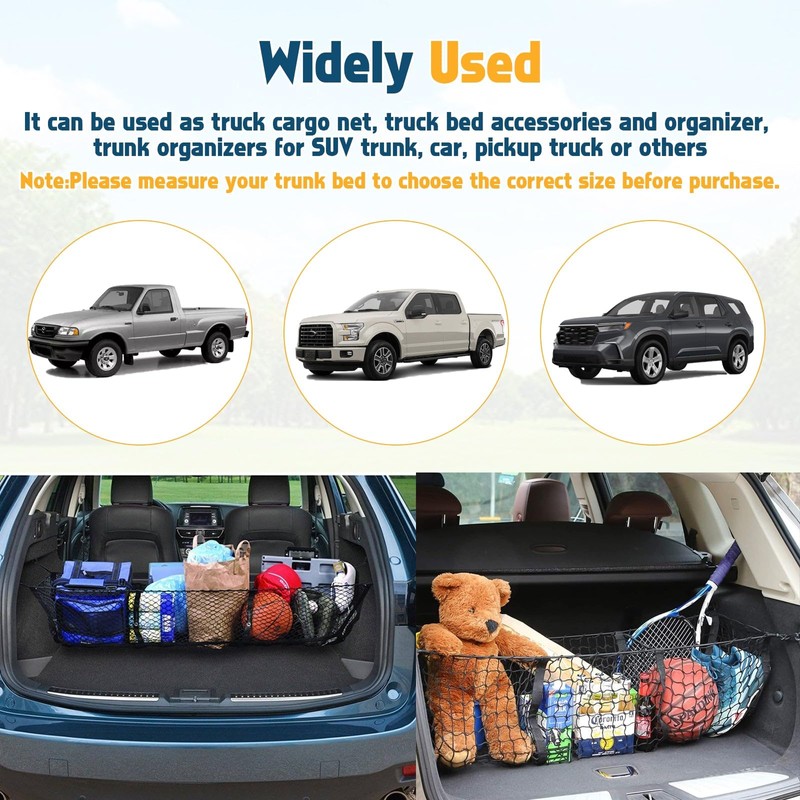 x xotic tech 2pcs Trunk Bed Cargo Net, Stretchable Double-Layer
