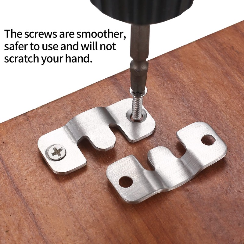 16 Pcs Flush Mount Brackets, Interlocking Photo Frame Hooks Brackets,