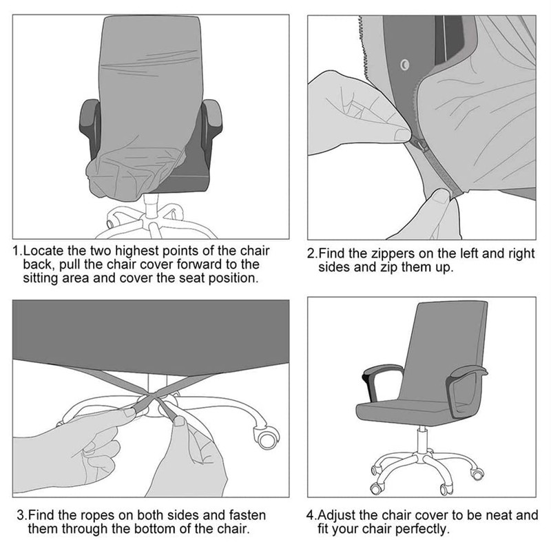 Deisy Dee Computer Office Chair Covers for Stretch Rotating Mid