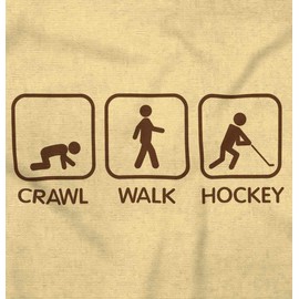 Brisco Brands Crawl Walk Hockey Street Sign Humor Baby Romper Boys or Girls