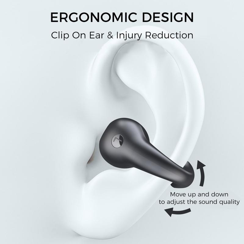 ALPHA DIGITAL Wireless Ear Clip Bone Conduction Earbuds - Color: