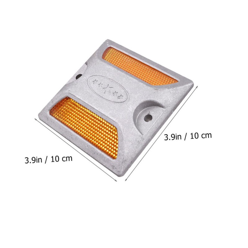 COHEALI 4pcs Reflective Driveway Markers Durable Aluminum Road Reflectors for