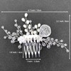 BETITETO Bridal Flower Hair Comb White Wedding Floral Crystal Pearl