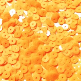 SequinsUSA 6mm Flat Sequins Orange Fluorescent Transparent Glossy Matte Duo Made in USA