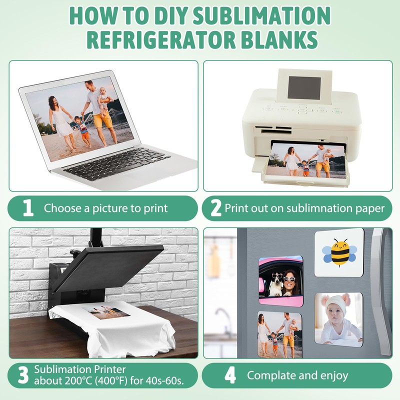 Xuhal 40 Pcs Sublimation Magnet Blanks 4 x 5 Inch
