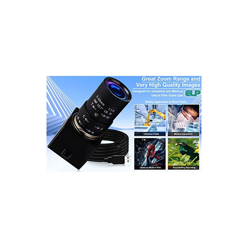Cámara USB de 8 MP, zoom manual, cámara web 4K,