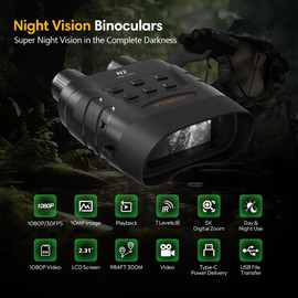 Night Vision Goggles, Night Vision Binoculars for Adults, Infrared Night Vision,HD Large Screen Binoculars can Save Photo and Video with 32GB TF Card, Night Vision Goggles for Camping & Hunting