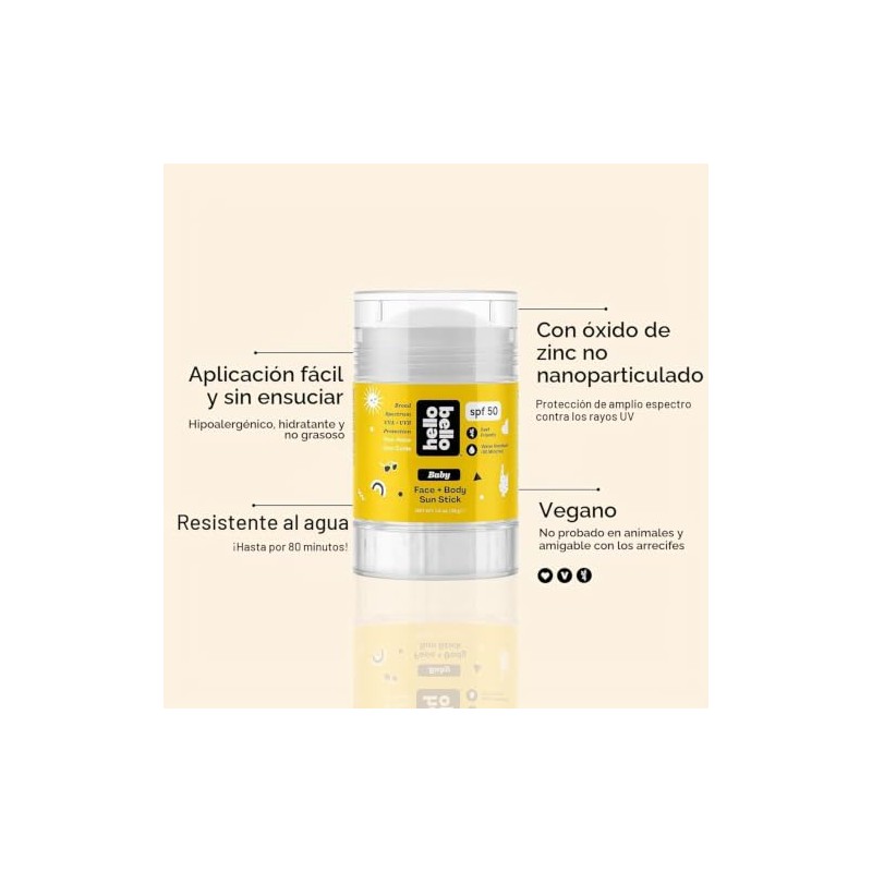 Hello Bello Spf 50 Barra De Protector Solar Facial Y