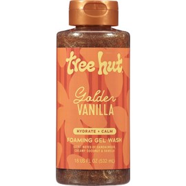 Tree Hut Golden Vanilla - Gel de espuma de lavado, hidratante e hidratante con manteca de karité y aceites naturales, limpieza suave para una piel suave y lisa, limpiador corporal para cuidado