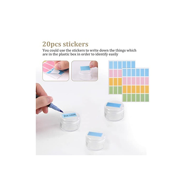 Plastic Cosmetic Jar*24, Transparent & Visible Sample Container Jar, Transparent
