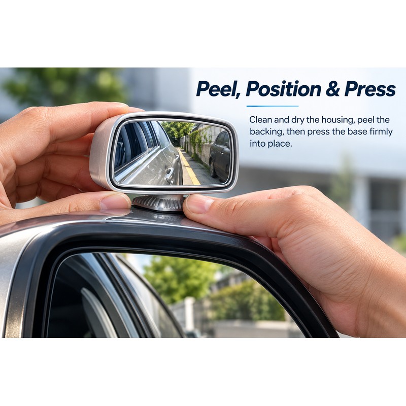 360° Adjustable Blind Spot Mirror for Cars – Wide-Angle Convex