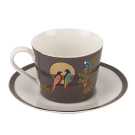 Sara Miller London for Portmeirion Chelsea Collection Tea Cup & Saucer - Dark Grey