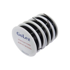 GLZ 0.6mm Elastic String Strect Bead Jewelry Cord for Necklace Bracelet Beading Thread Black Color 15 Meter 5 Pcs