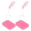 2 Sets LED Desk Lamp Pink Flexible Gooseneck Foldable Home
