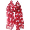 GlamLondon Ladies Polar Bears Printed Scarf (Red)