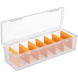 Toyvian Trading Cards Shelves Plastic Storage Box Card Holder with Yellow Divider Tabs Card Supporters Cubes Display with Lid