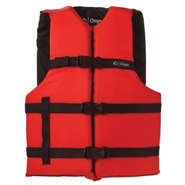 ONYX 103000-100-004-12 General Purpose Boating Life Jacket Universal, Red