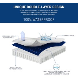 Family Bedding Waterproof Crib Mattress Protector - Terry Towel Mattress Topper - Extra Deep Box Stretch Skirt - Machine Washable Mattress Cover, 90x40cm.