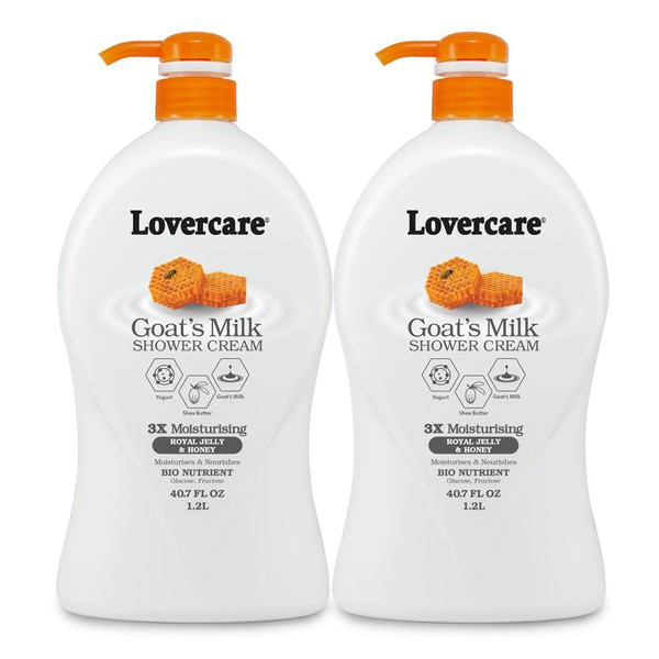 Lover's Care Goat's Milk Moisturizing Body Wash Shower Cream Royal Jelly & Honey 40.7 Fl.Oz - 2-pack…