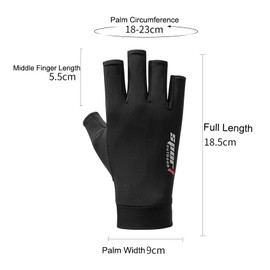 HinyBoeh Men's Summer-Fingerless-Gloves Lightweight Half Finger Sunblock Gloves for Outdoor Hiking Driving Cycling