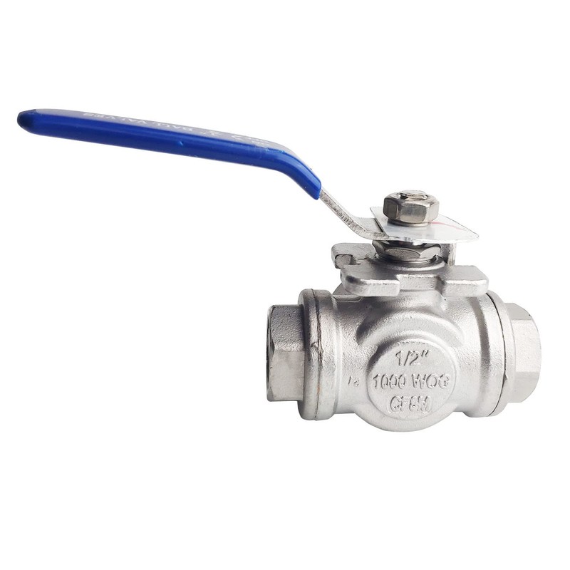 1/2" NPT Female T-Type Ball Valve with Heavy Duty Blue