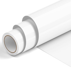 LOFFA White Heat Transfer Vinyl - 12" x 8ft HTV Heat Transfer Vinyl Compatible with Cricut & Silhouette Cameo, Easy to Weed Iron on Vinyl for t Shirts