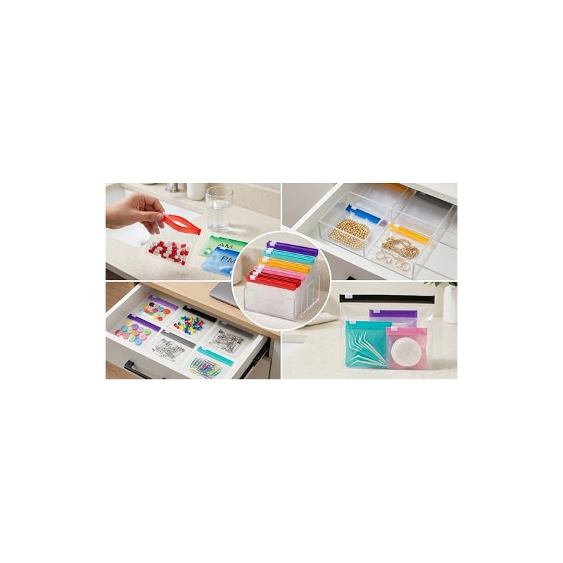 Pack of 27 Portable Pill Pill Bags Transparent Plastic Mini