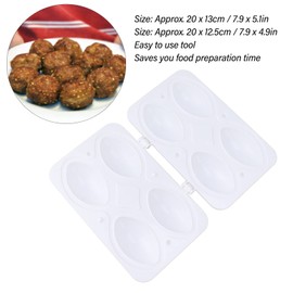2Pcs Meatball Mould,Manual Meatloaf Mould Processor Maker DIY Press Filling Cooking Making Tool 4 Grid