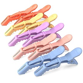 FRAMAR - Pinzas para el pelo de cocodrilo pastel (10 unidades) - Clips de estilo profesional para cabello, clips de cocodrilo de plástico de calidad de salón