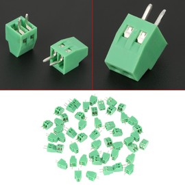 Terminal Block Connector 50pcs/set 2 Pin 2.54mm Pitch Green PCB Universal Screw Terminal Block Connector