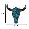 Southwest Steer Bison Bull Cow Skull With Mosaic Turquoise Rocks